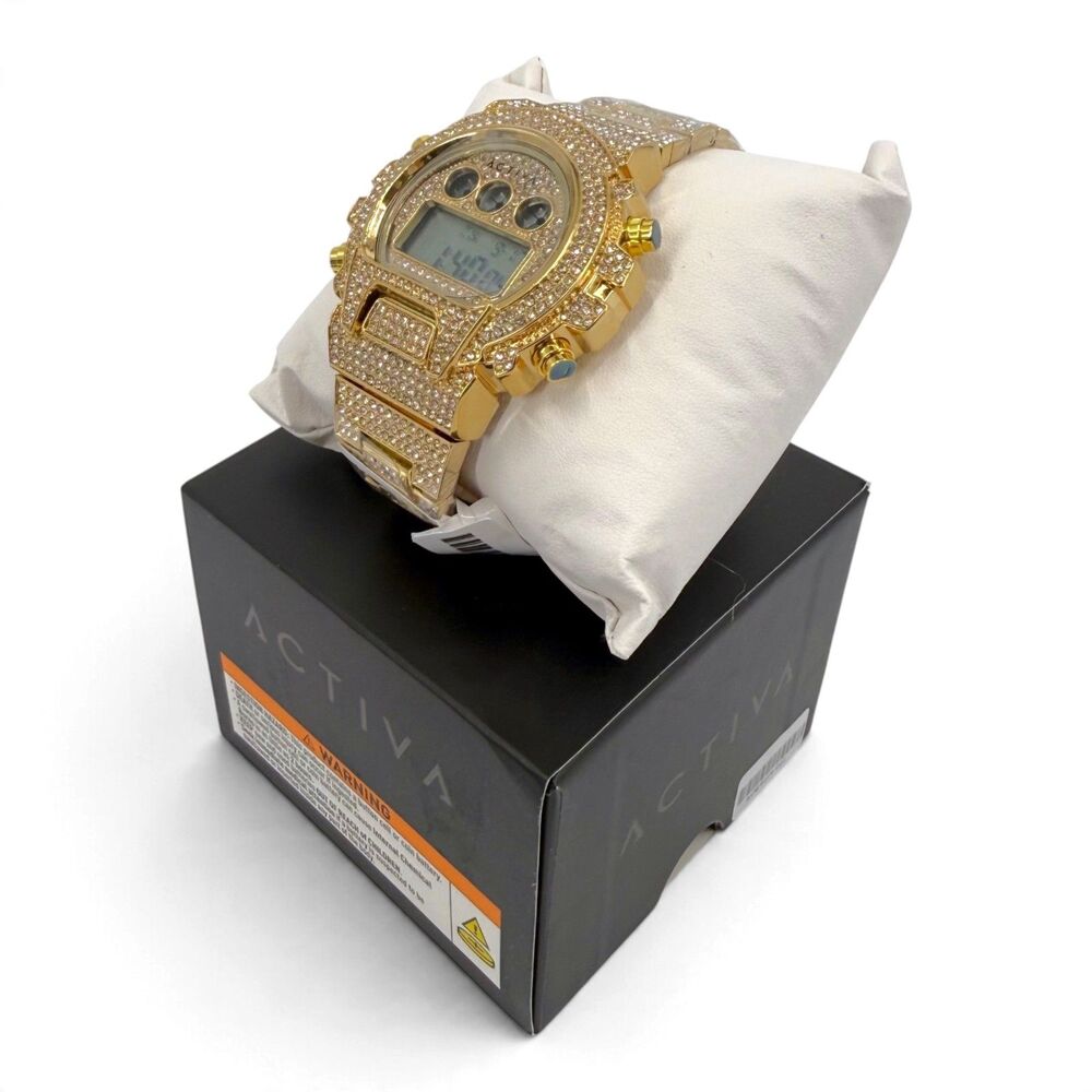 NEW Activa x Invicta Men's Soluna Digital Iced-Out Chronograph Watch ACW4019-001